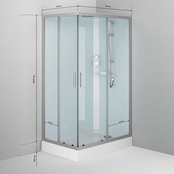 Душевая кабина 120x80 AM.PM Gem W90C-404-12080MT профиль серебристый, низкий поддон-7