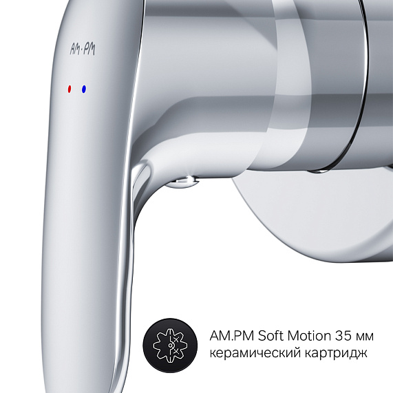 Смеситель для ванны и душа AM.PM Like F8085000 хром встраиваемый