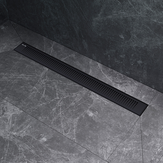 Душевой трап (лоток) 70 AM.PM PrimeFlow W02SC-P11-070-01BM комбинированный затвор с черной матовой решеткой-5