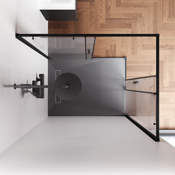 Душевое ограждение без поддона 90x120 AM.PM X-Joy W94G-403-120290-BT1K профиль черный матовый-2