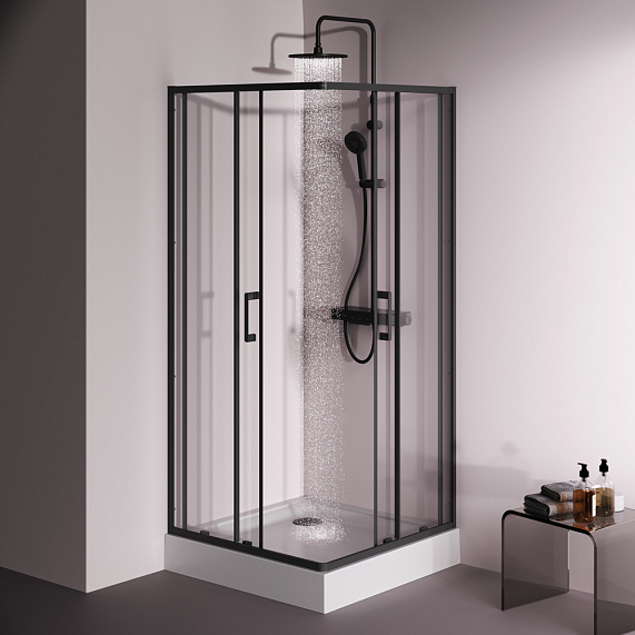 Душевое ограждение без поддона 90x90 AM.PM Above W9XG-403-9090-BT профиль черный-4