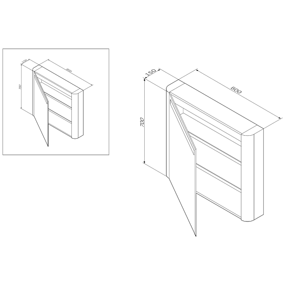 Шкафчик с зеркалом в ванную 80 AM.PM Sensation M30MCL0801WG левый белый глянец-4