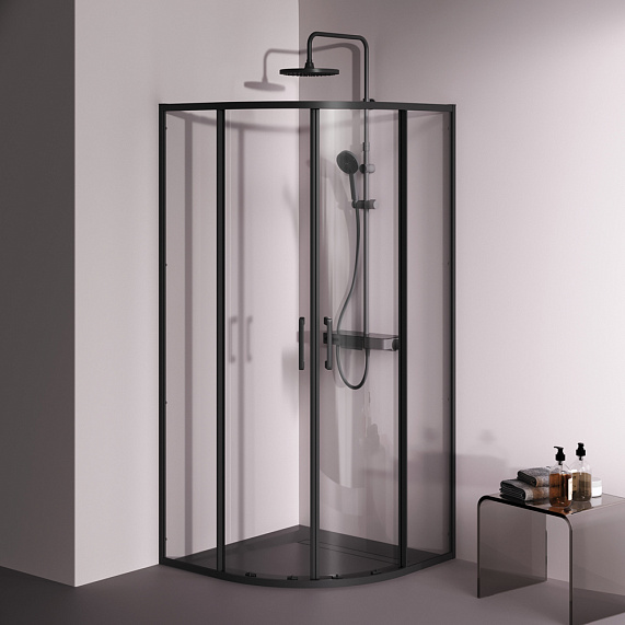 Душевое ограждение без поддона 90x90 AM.PM Above W9XG-401-9090-BT профиль черный