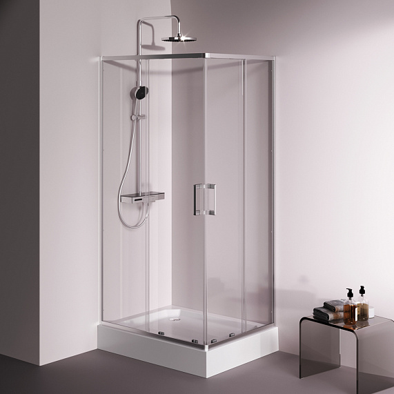 Душевое ограждение без поддона 100x80 AM.PM Above W9XG-403-10080-MT профиль серебристый-3