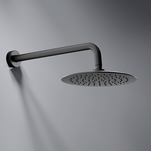 Встраиваемая душевая система Damixa Scandinavian Pure 936520300 черная: тропический верхний душ, ручной душ-3