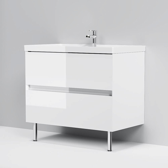 Тумба под раковину 80 AM.PM Above M9XFSX0802WG напольная, белая глянцевая-7