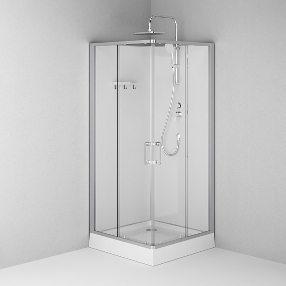 Душевая кабина 90x90 AM.PM Above W9XC-403-9090MT профиль серебристый, низкий поддон-10