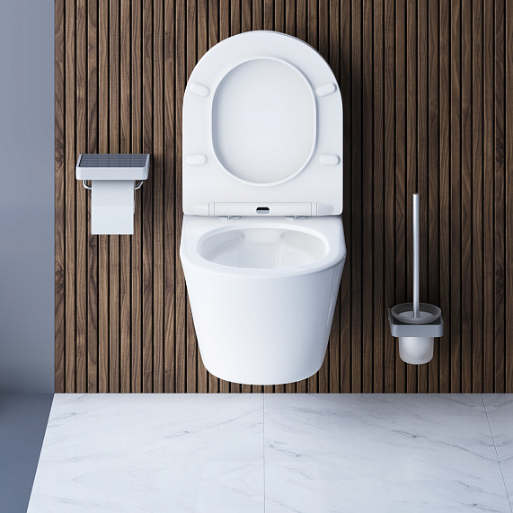 Унитаз подвесной Damixa Skyline DX35C1700SC безободковый с сиденьем микролифт, белый-4