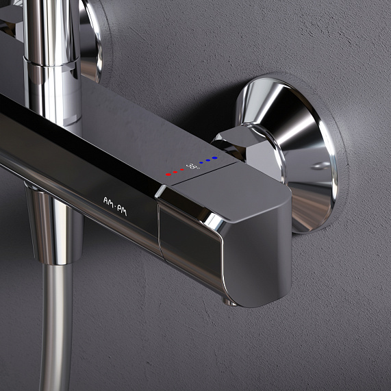 Душевая система AM.PM Func F078F400 стойка с тропическим душем, термостатом, смесителем, хром-3