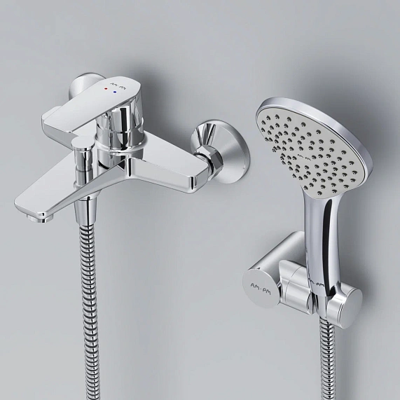 Смеситель для ванны и душа AM.PM Gem F90A15000 душевая лейка, шланг 1750, хром-2