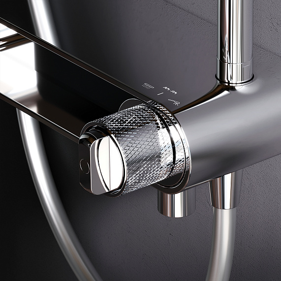 Душевая система AM.PM X-Joy F0785A700 стойка с тропическим душем, смесителем, изливом, хром-3