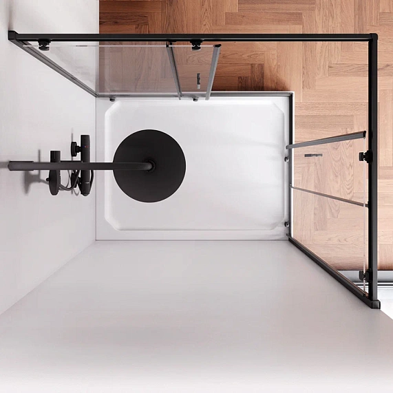 Душевое ограждение без поддона 120х90 AM.PM Gem W90G-404-120290-BT профиль черный матовый-2