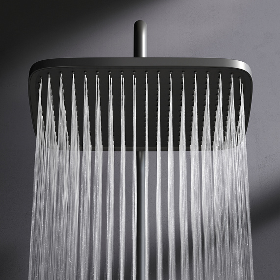 Душевая система AM.PM Func F078F222 стойка с тропическим душем, термостатом, смесителем, черная-4