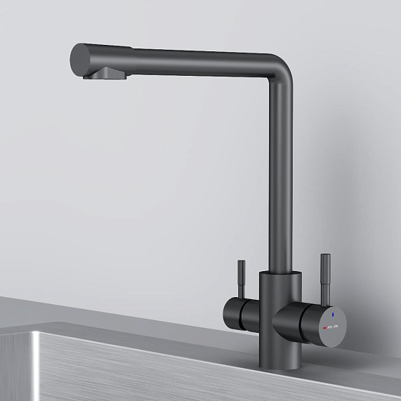 Смеситель для кухни AM.PM X-Joy S F85B05722 высокий, с каналом питьевой воды, черный-7