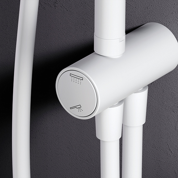 Душевая система AM.PM Gem F0790033 стойка с тропическим душем, белая-3