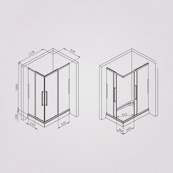 Душевое ограждение без поддона 90х120 AM.PM Func W84G-403-12090-BT профиль черный матовый-6