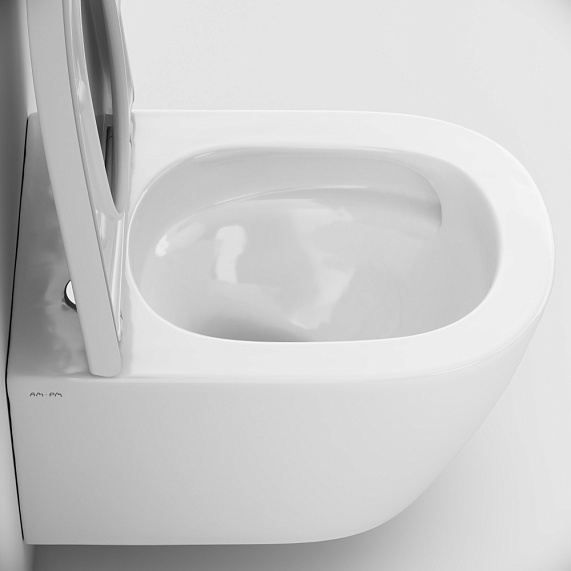 Унитаз подвесной AM.PM Libre C601900SC торнадо безободковый с сиденьем микролифт, белый-11