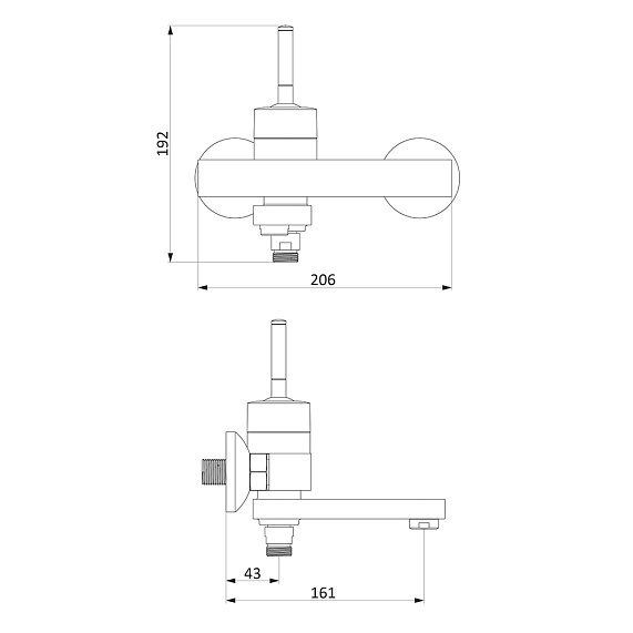 Смеситель для ванны и душа Damixa Arc 291000300 поворотный излив, черный-3