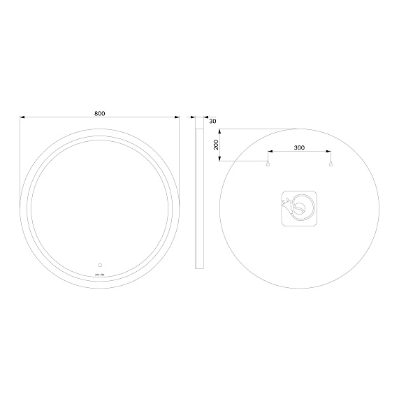 Зеркало с подсветкой в ванную круглое 80 AM.PM X-Joy M85AMOX0801WG сенсорное-6