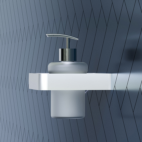 Дозатор для мыла настенный стеклянный Damixa Jupiter DA7736900 хром-2