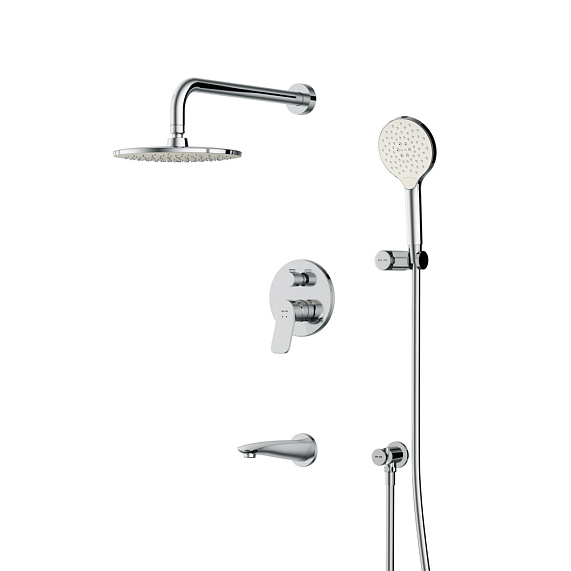 Встраиваемая душевая система AM.PM X-Joy FB85A3RH10 хром: тропический верхний душ, ручной душ, излив-4