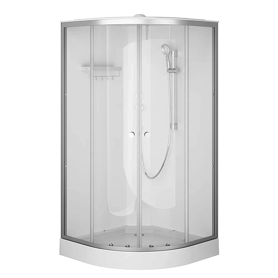 Душевая кабина 100x100 AM.PM X-Joy W94C-401-100MT профиль серебристый, низкий поддон-8