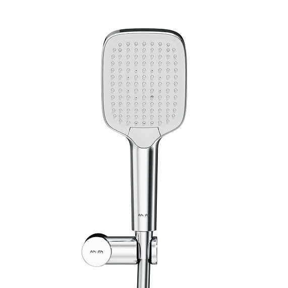 Встраиваемая душевая система AM.PM X-Joy FT85A3RH40 хром: тропический верхний душ, излив с душевой лейкой, термостат-10