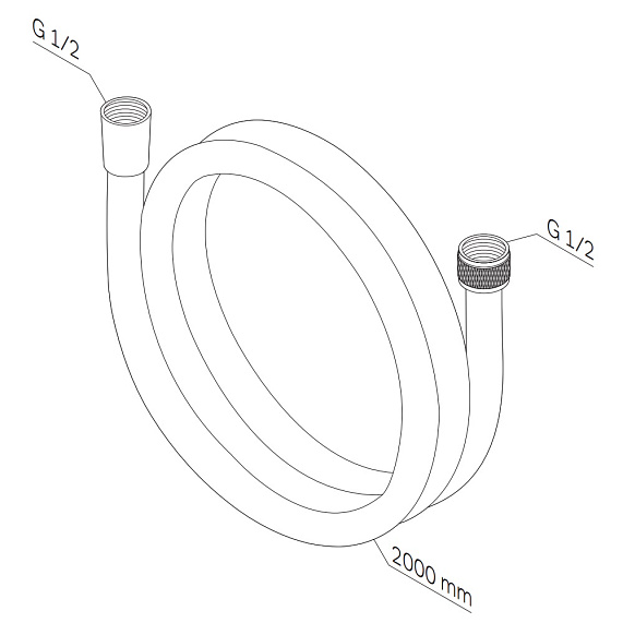 Шланг для душа 2000 AM.PM F0420B00 монолитный, хром-2