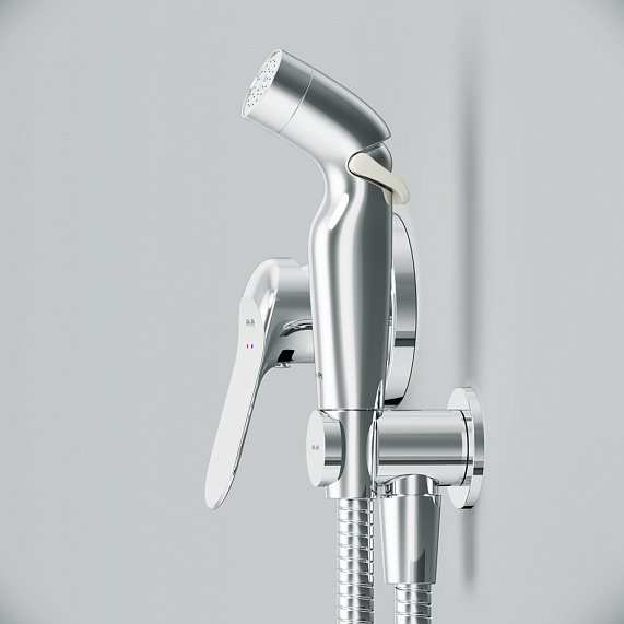 Гигиенический душ со смесителем AM.PM Sunny F40H85C00 хром встраиваемый, шланг 1200, держатель-3