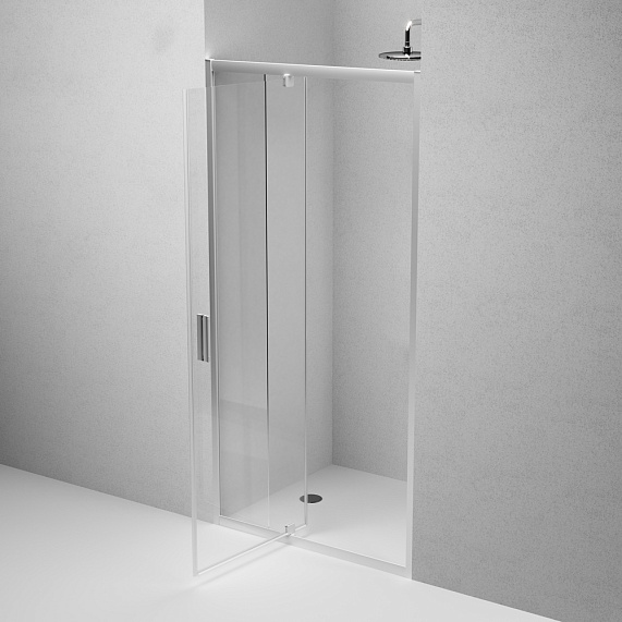 Душевая перегородка с дверью 100x195 AM.PM Gem W90G-100-1P-MT прозрачное стекло, профиль серебристый-4