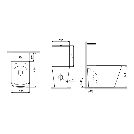Унитаз-компакт напольный AM.PM Spike C9S8601SC безободковый, с сиденьем микролифт, белый-3