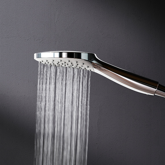 Душевая система AM.PM Gem F40890A14 стойка с тропическим душем, хром + смеситель для ванны, хром-6