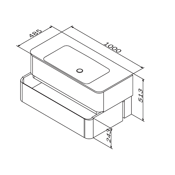 Тумба под раковину 100 AM.PM Sensation M30FHX1002BG светло-голубая-2