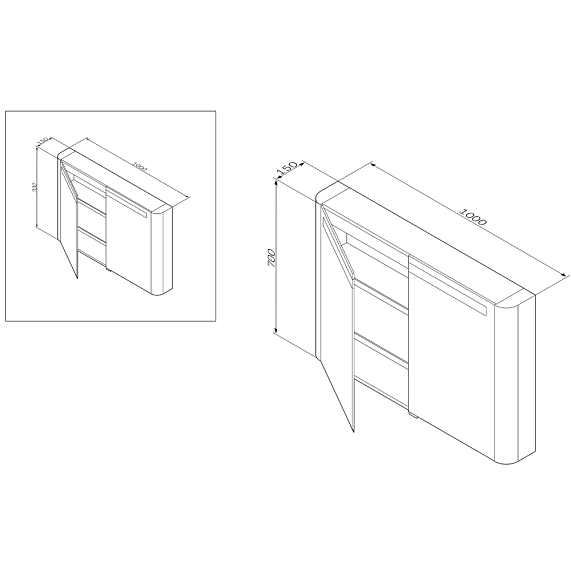 Шкаф с зеркалом 100 AM.PM Sensation M30MCX1001BG светло-голубой-2