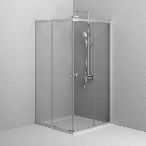 Душевое ограждение без поддона 100x100 AM.PM Sunny W87G-403-100100-MT профиль серебристый-3