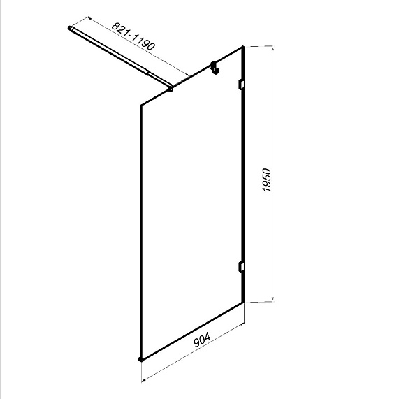 Душевая перегородка 100x195 AM.PM X-Joy W94UWI-100-F1-MTE прозрачное стекло, профиль серебристый-5