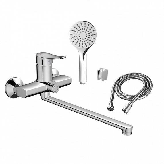 Смеситель для ванны и душа Dorff Ultra D5095000 длинный излив, душевая лейка, душевой шланг 1500, хром-3