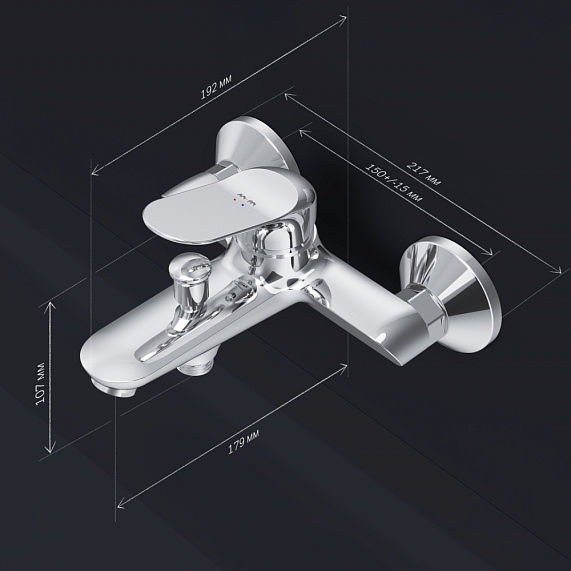Смеситель для ванны и душа AM.PM Sunny F85C10000 хром-7
