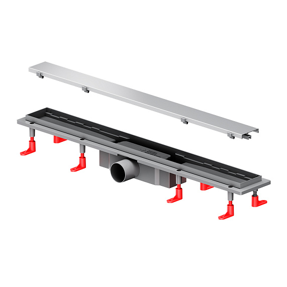 Душевой трап (лоток) 70 AM.PM PrimeFlow W02SC-U11-070-04SB комбинированный затвор со стальной матовой решеткой под плитку-22