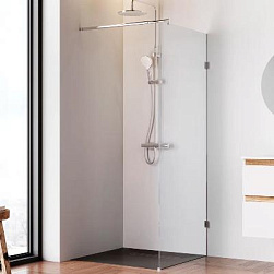 Душевая перегородка 80x195 AM.PM X-Joy W94WI-80-F1-MTE прозрачное стекло, профиль хром