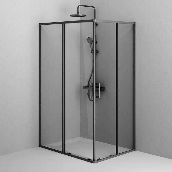 Душевое ограждение без поддона 120x90 AM.PM Above W9XG-403-12090-BT профиль черный-12