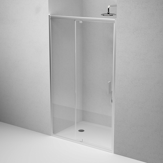 Душевая перегородка с дверью 120x195 AM.PM Gem W90G-120-1P-MT прозрачное стекло, профиль серебристый-4
