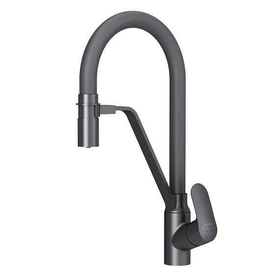 Смеситель для кухни AM.PM Like F8007822 высокий, черный, с гибким изливом и каналом питьевой воды-9