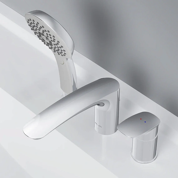 Смеситель для ванны и душа AM.PM Inspire 2.0 F50A01300 на борт, душевая лейка, шланг 1500, хром-2