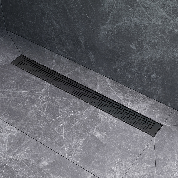 Душевой трап (лоток) 70 AM.PM MasterFlow W01SC-P11-070-01BM комбинированный затвор с черной матовой решеткой-5