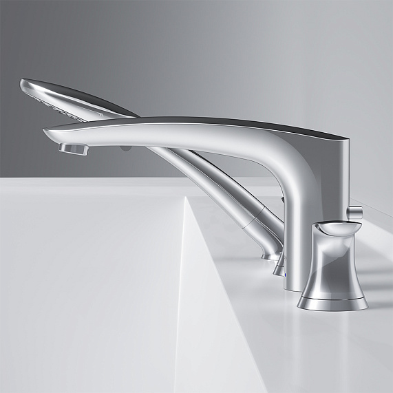 Смеситель для ванны и душа AM.PM Like F8001300 на борт, душевая лейка, шланг 1500, хром-4