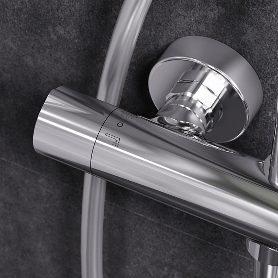 Душевая система AM.PM Gem F0790410 стойка с тропическим душем, термостатом, хром-3