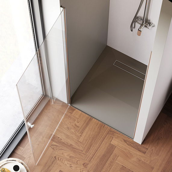 Душевая перегородка с дверью 90x190 AM.PM Sunny W87G-90-1P-MT прозрачное стекло, профиль серебристый-2