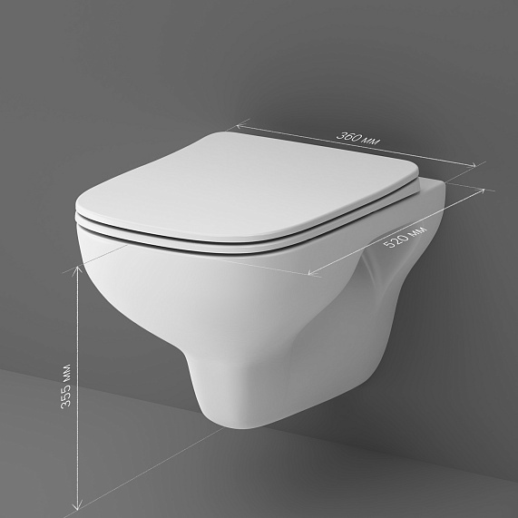 Унитаз подвесной AM.PM X-Joy S C85A1702SC безободковый с сиденьем микролифт, белый-8