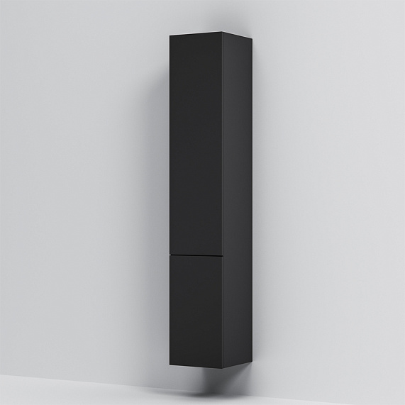 Шкаф-пенал для ванной 30 AM.PM Gem M90CHR0306BM навесной правый черный-3